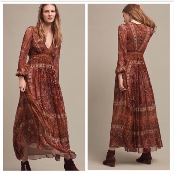Ranna Gill Anthropologie Red Boho Maxi size 0 - Picture 2 of 6